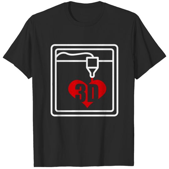 3D Printing 3D Love Heart Funny Gift Idea T-shirt
