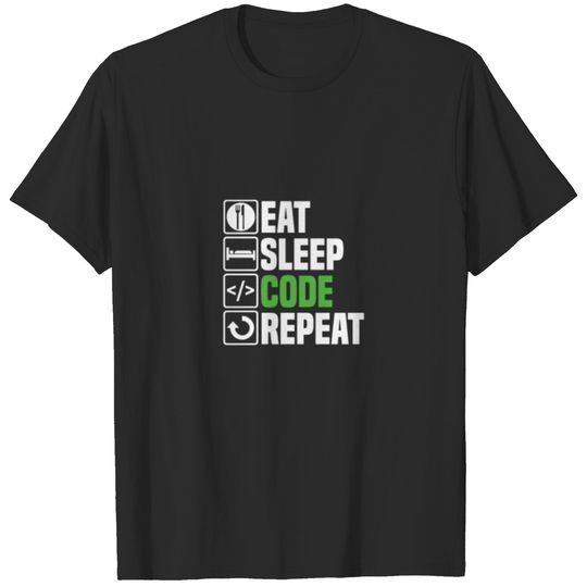 Code Repeat Funny Logo T-shirt