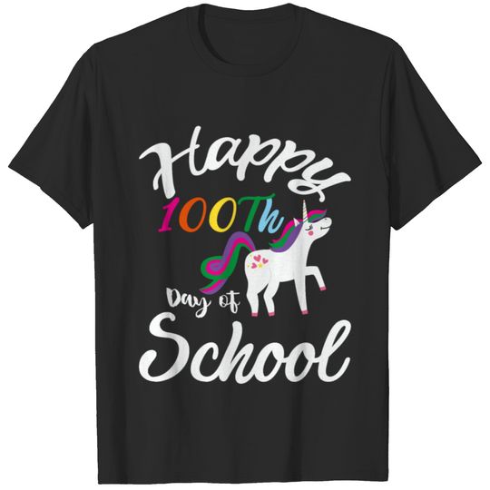 Happy 100th Day of School Unicorn T-shirt