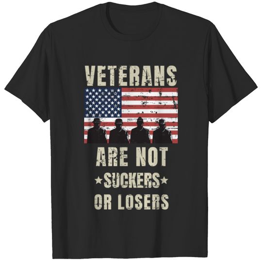 VINTAGE US Flag Veteran Are Not Suckers Or Losers T-shirt