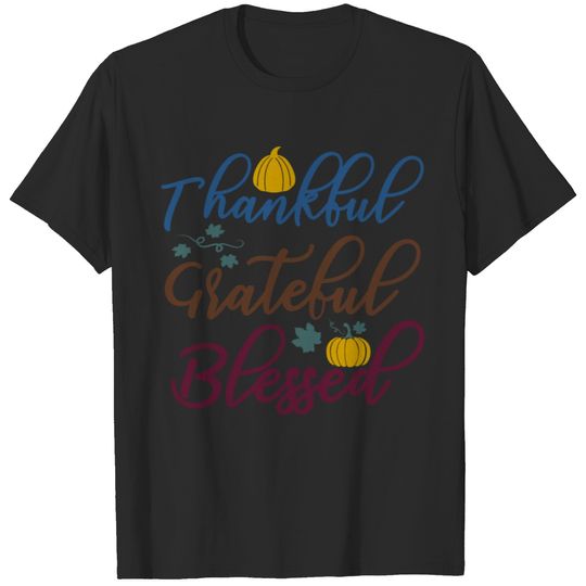 Thankful Grateful Blessed Pumpkin T-shirt