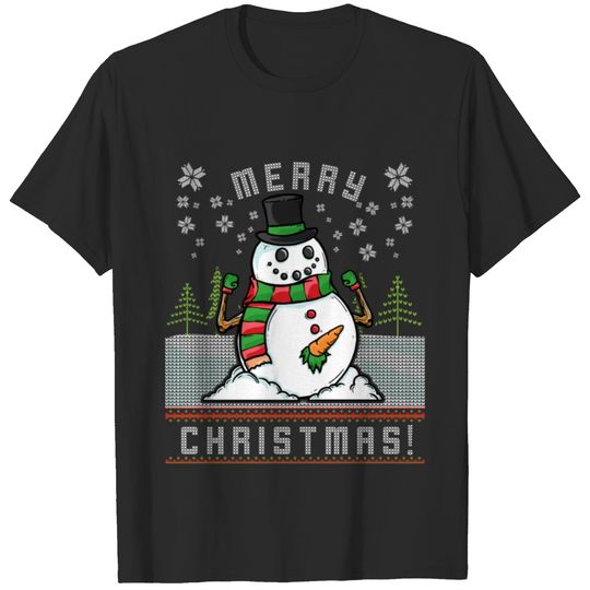 Ugly Christmas Naughty Snowman Carrot Funny X-Mas T-shirt