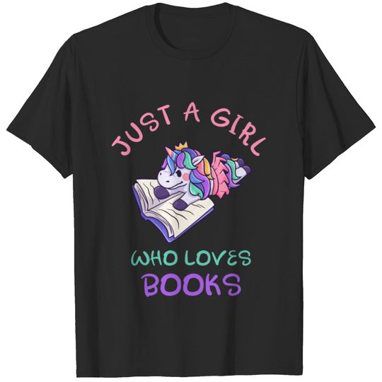 Just A Girl Who Loves Books Unicorn T-shirt