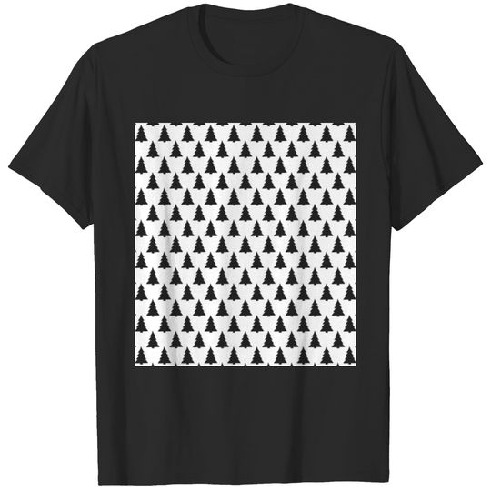 Black and White Christmas Pattern T-shirt