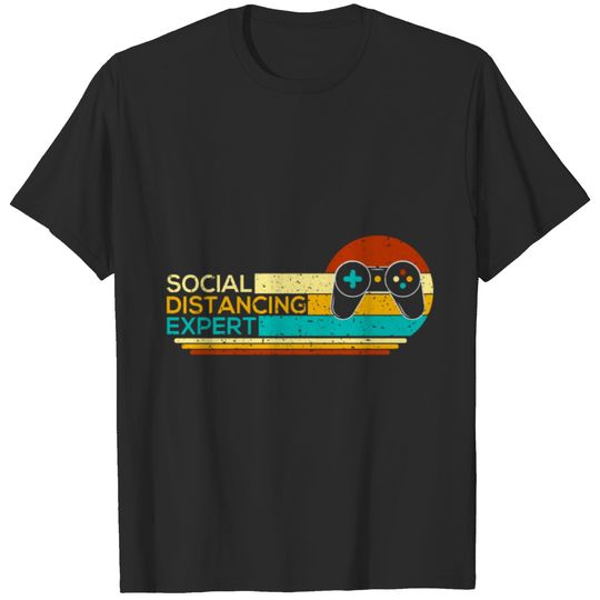 Social Distancing Expert Video Gamer T-shirt