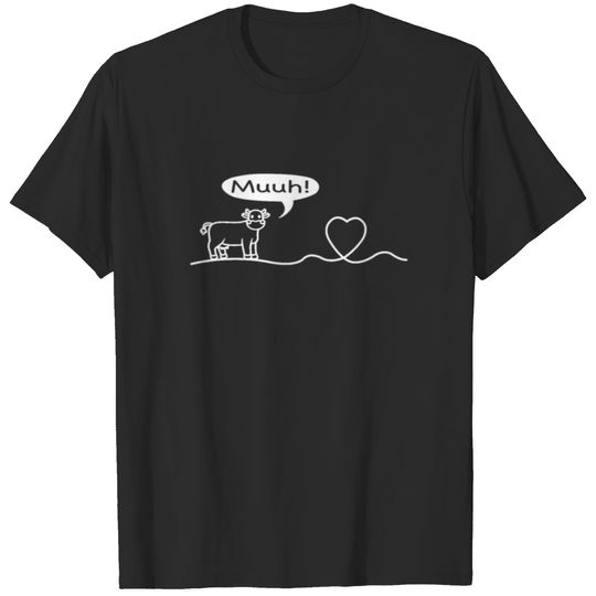 Cow Heart Slogan Meme Farm Gift T-shirt