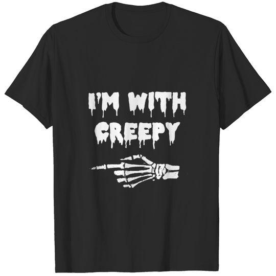 Funny Goth Horror I'M With Creepy Skeleton Hand Co T-shirt