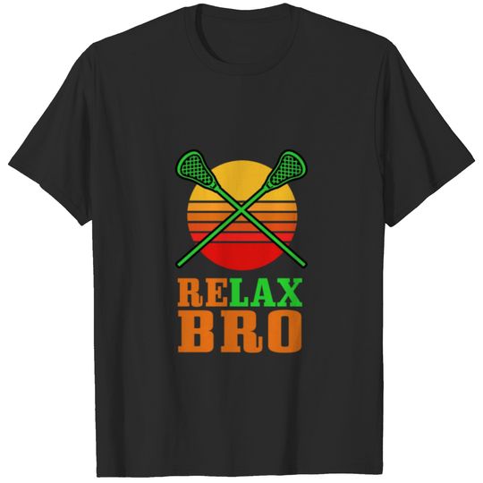 Relaxe Bro Vintage Lacrosse T Shirt Gift American T-shirt