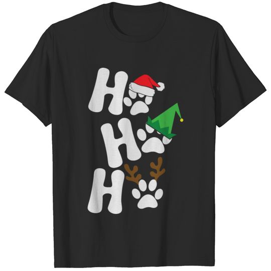 How How How Christmas Dog Paws T-shirt