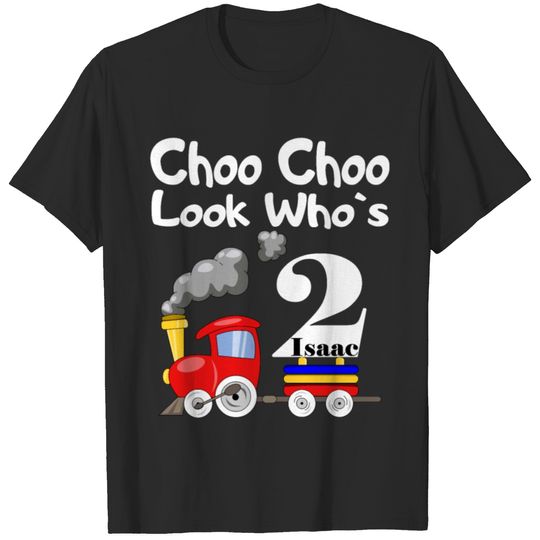 2nd Birthday Boy Isaac Choo Choo Train T-shirt