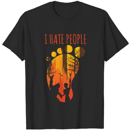 Bigfoot Alien UFO Peace Sign I Hate People T-shirt