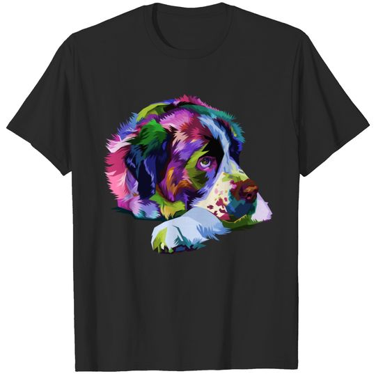 Watercolor Dogs Pink Cute Animal Artistic Painting T-shirt