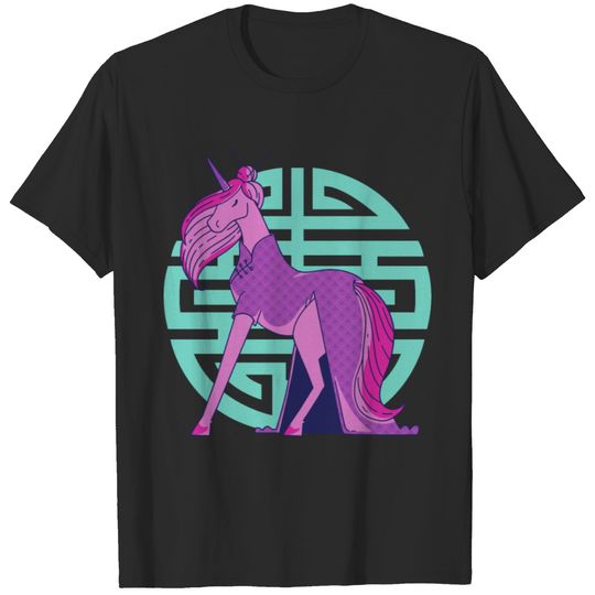 Qipao unicorn chinese cheongsam design T-shirt