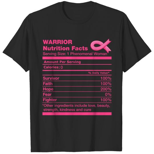 Breast Cancer Nutrition Facts Funny Breast Cancer T-shirt