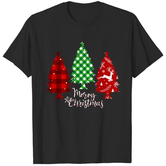 Christmas Tree Gifts Plaid T Shirt graphic tshirts T-shirt