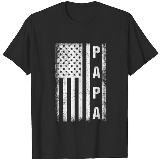 Papa USA Flag Father Dad Daddy Father´s Day T-shirt