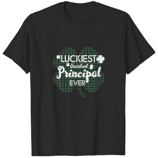 gift teacher irish luckiest principal shamrock T-shirt