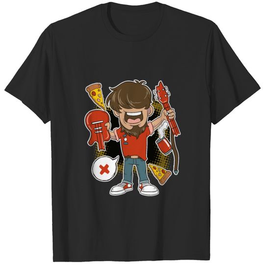 ArtAndMusic Musician and His Broken Guitar T-shirt