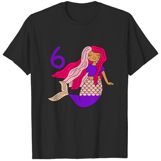 Birthday Mermaid 6 T-shirt