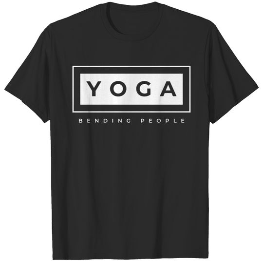 Yoga Bending People (white print) T-shirt