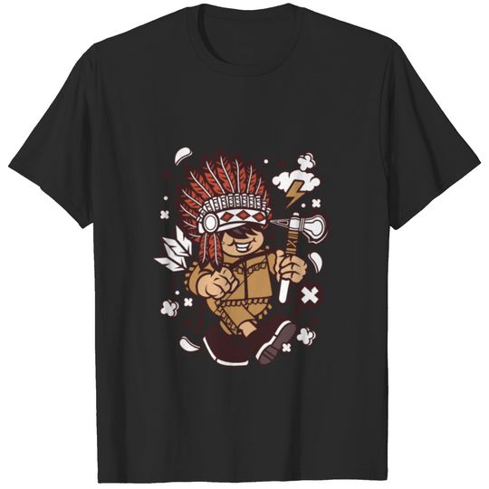 Indian Chief Kid for animated characters comics an T-shirt