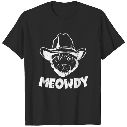 Meowdy Cat with Country Cowboy Hat T-shirt