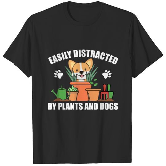 Plants And Dogs Funny Corgi In The Garden Flower T-shirt