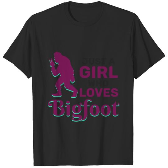 Just a Girl Who Loves Bigfoot - Retro Vintage Big T-shirt