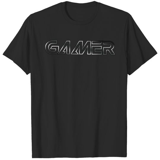Gamer in futuristic font T-shirt