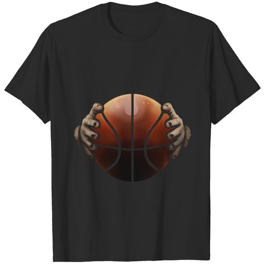 Two Hands Hold A Basketball T-shirt