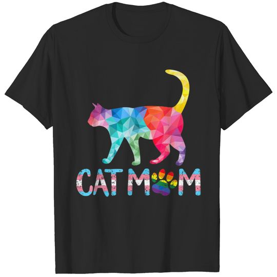 Cat Mom LGBT Gay Pride Rainbow Transgender Trans T-shirt