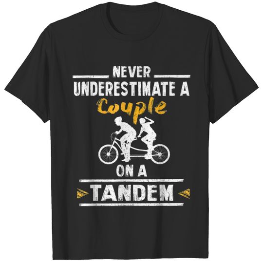 Tandem Bike Cycling Art Two Person Bicycle Couple T-shirt