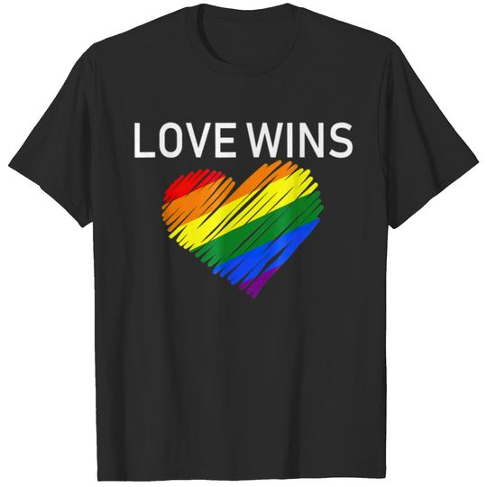 LGBT 2018 Love Wins Gay Pride Rainbow Flag T T-shirt