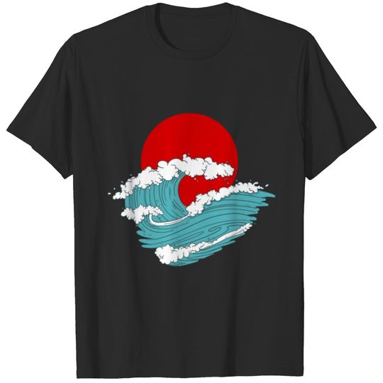 japanese wave asian retro tattoo art T-shirt