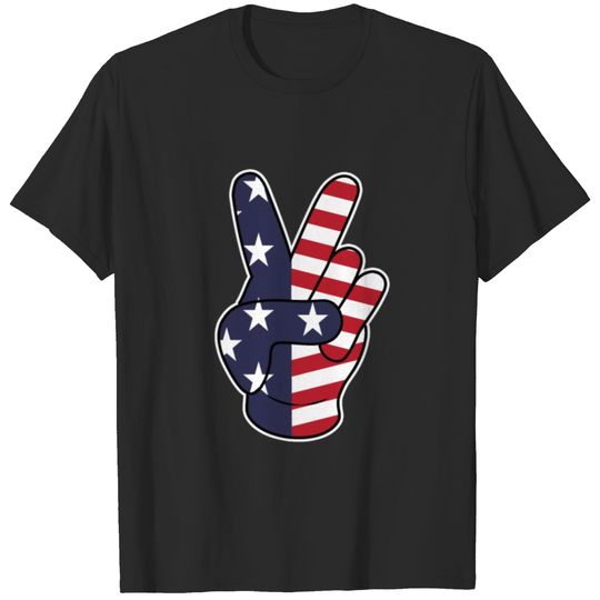 Peace American Flag 4th Of July Fourth T-shirt