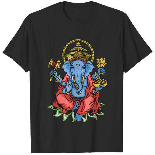 Spiritual Hindu God Ganesha Meditation Yoga T-shirt