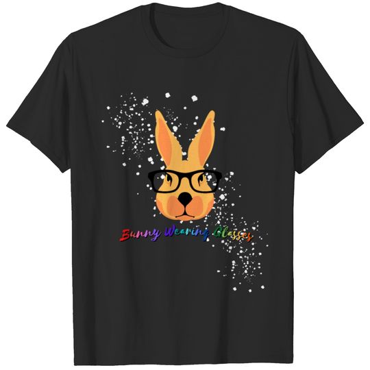 Funny Cute Bunny Wearing Glasses Easter T Shirt T-shirt