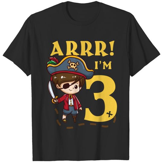 3rd Birthday Pirate Captain T-shirt