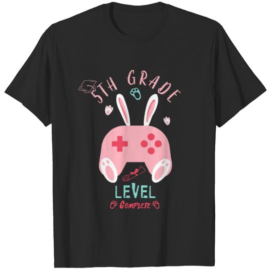 5th Grade Level Complete Graduation Gamer Girl T-shirt