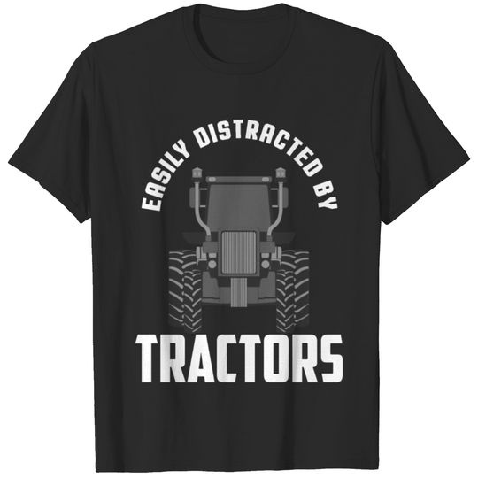 Easily Distracted By Tractors Cool Farm Farming T-shirt