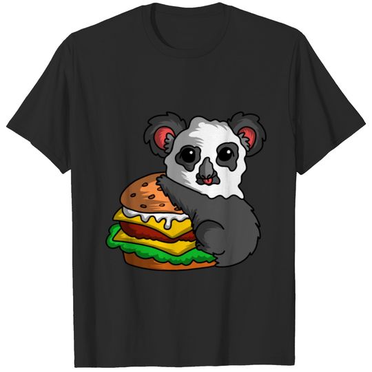 Cute Halloween Koala Ghost with Burger Koala Lover T-shirt