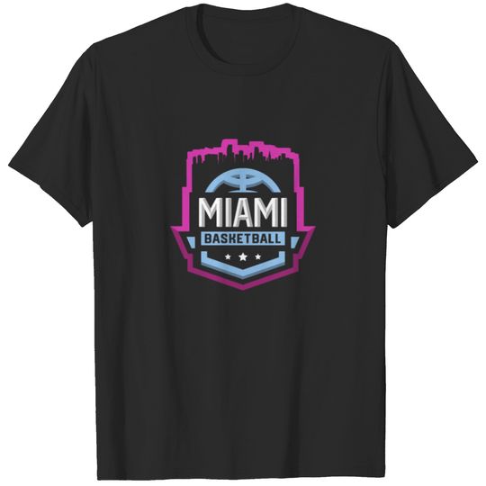 Classic Miami Basketball Stars Skyline T-shirt