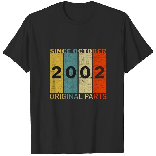Born In October 2002 Funny Birthday Retro Quote T-shirt