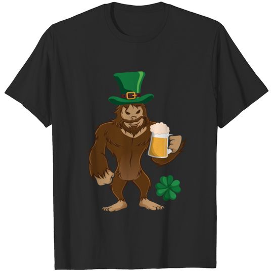 Bigfoot Beer Sasquatch Funny St Patricks Day T-shirt