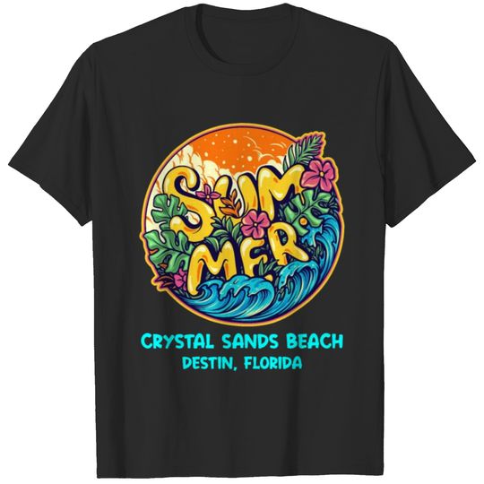 Crystal Sands Beach Destin Florida Summer Vacation T-shirt