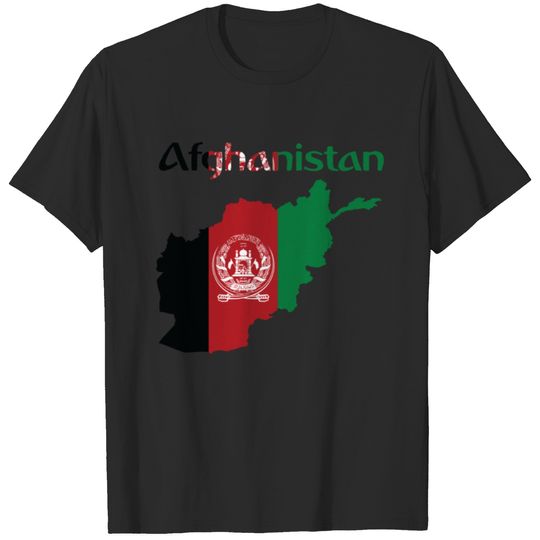 Afghan Gift Afghanistan Country Map Flag T-shirt