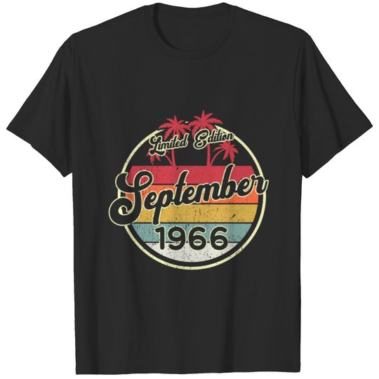 Vintage 80s September 1966 55th Birthday Gift Idea T-shirt