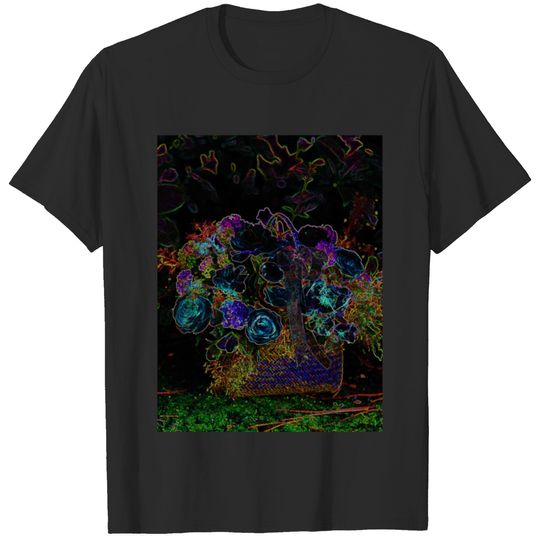 Flower Bouquet Art with Glowing Edges 14 T-shirt