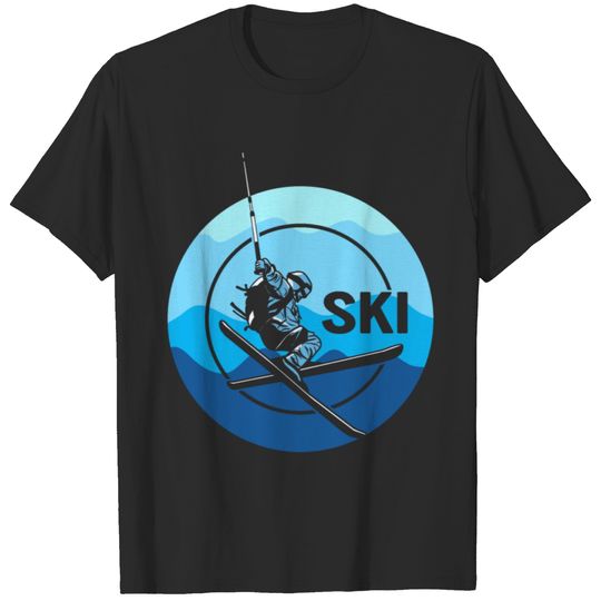 Ski Snowboard Shirt, Cool Distressed Skiing Gift, T-shirt