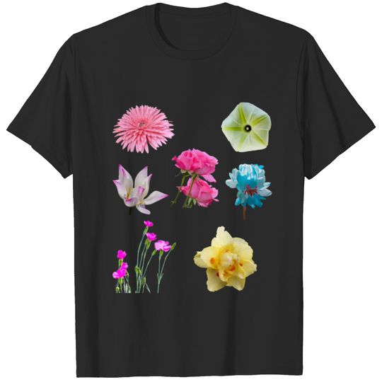 Cute Natural Flowers Stickers T-shirt